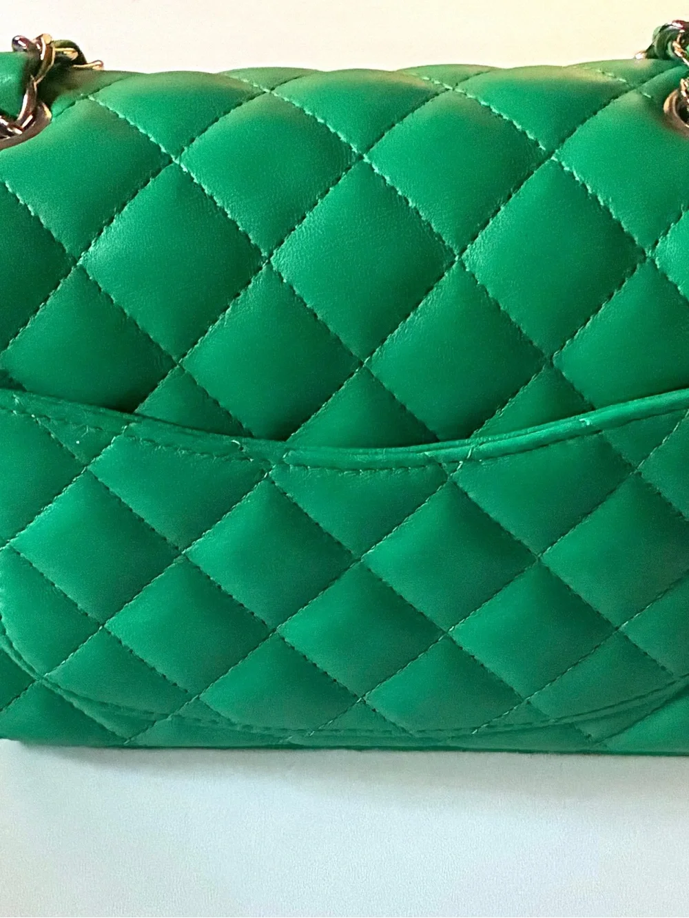 CHANEL Green Quilted Mini Flap Bag